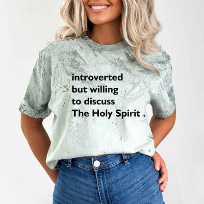 Introverted But Willing to Discuss the Holy Spirit Unisex Fit Comfort Colors ColorBlast Tshirt