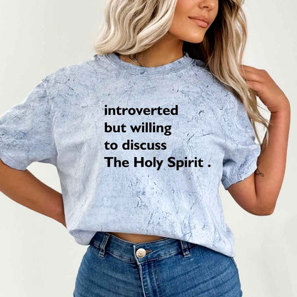 Introverted But Willing to Discuss the Holy Spirit Unisex Fit Comfort Colors ColorBlast Tshirt