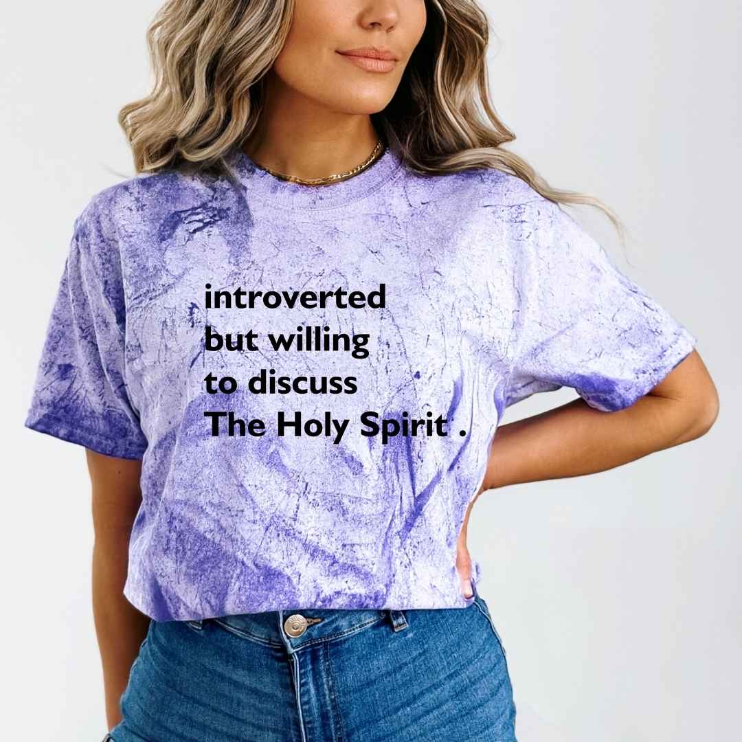 Introverted But Willing to Discuss the Holy Spirit Unisex Fit Comfort Colors ColorBlast Tshirt