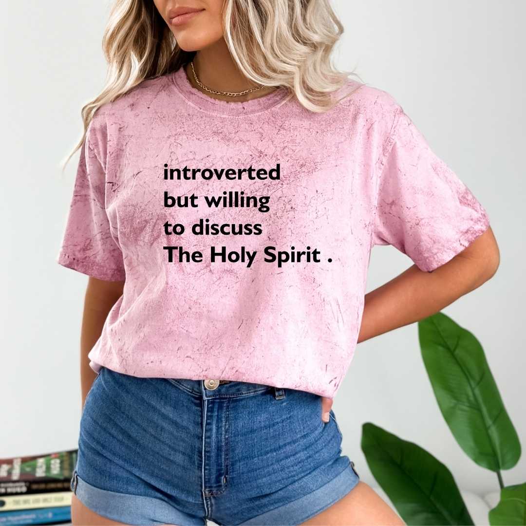 Introverted But Willing to Discuss the Holy Spirit Unisex Fit Comfort Colors ColorBlast Tshirt