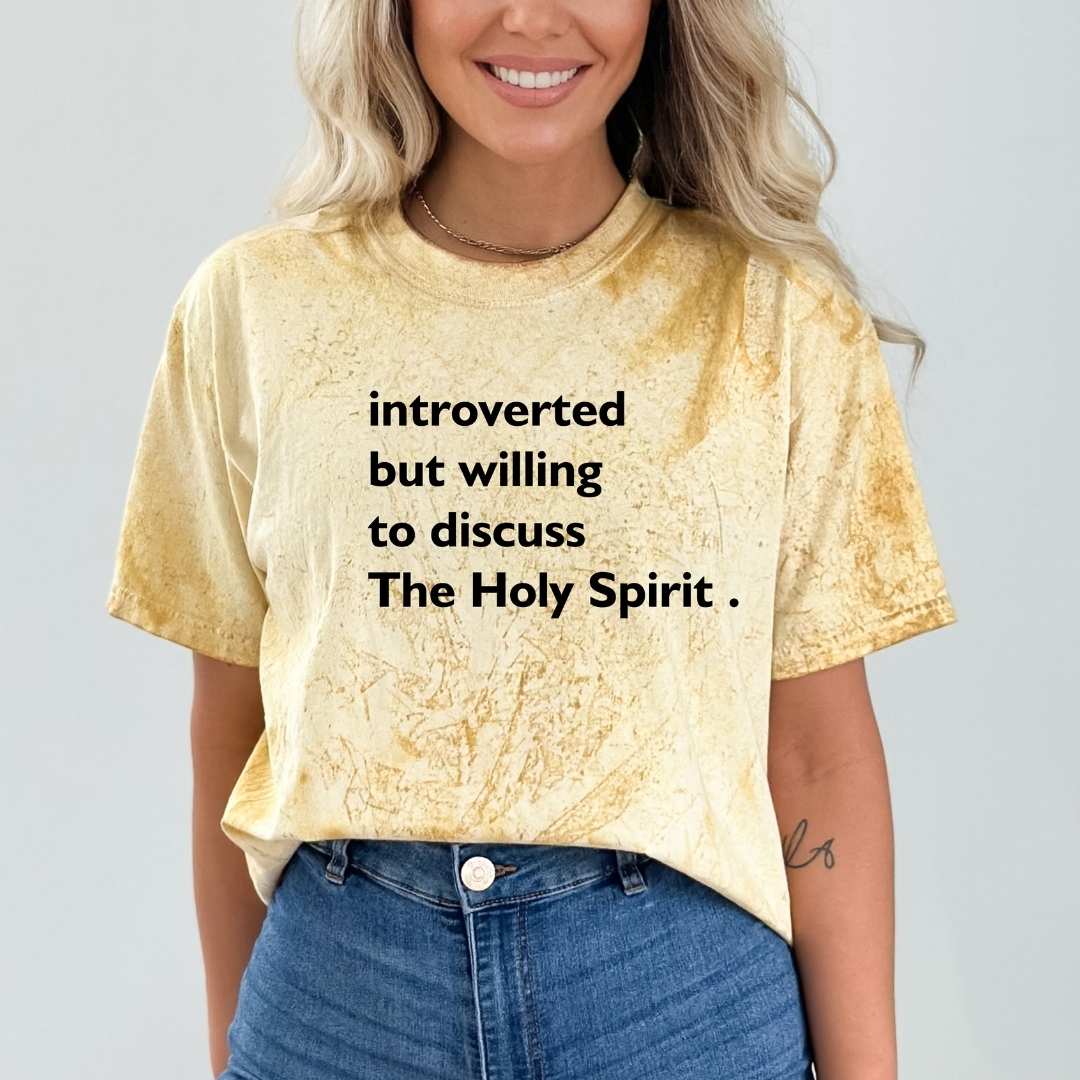 Introverted But Willing to Discuss the Holy Spirit Unisex Fit Comfort Colors ColorBlast Tshirt