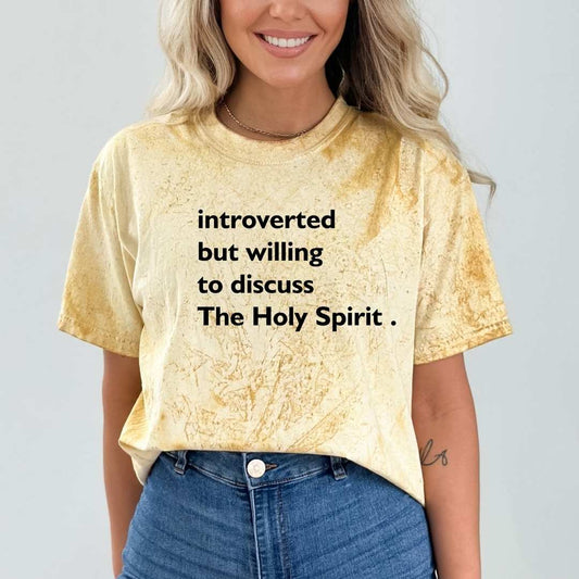 Introverted But Willing to Discuss the Holy Spirit Unisex Fit Comfort Colors ColorBlast Tshirt